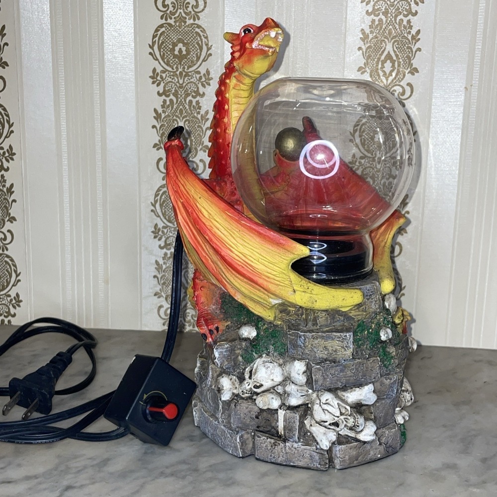 Orange Resin Dragon Vaporizer Mist Glass Globe WORKS (For Parts)